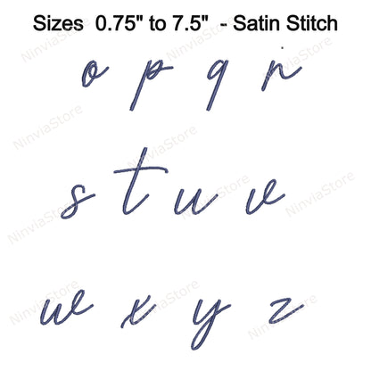 The Thinnest Signature Script Machine Embroidery Font, 17 sizes, 8 formats, BX Font, PE font, Monogram Alphabet Embroidery Design
