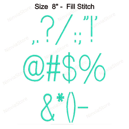 Slim Block Machine Embroidery Font, 15 sizes, 8 formats, BX Font, PE font, Monogram Alphabet Embroidery Designs