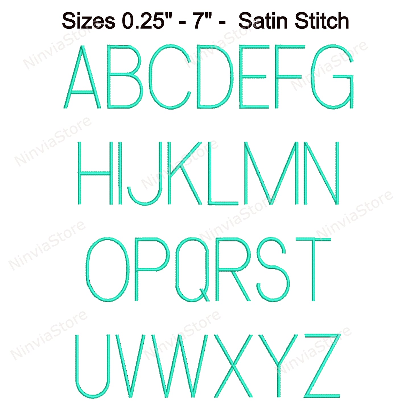 Slim Block Machine Embroidery Font, 15 sizes, 8 formats, BX Font, PE font, Monogram Alphabet Embroidery Designs