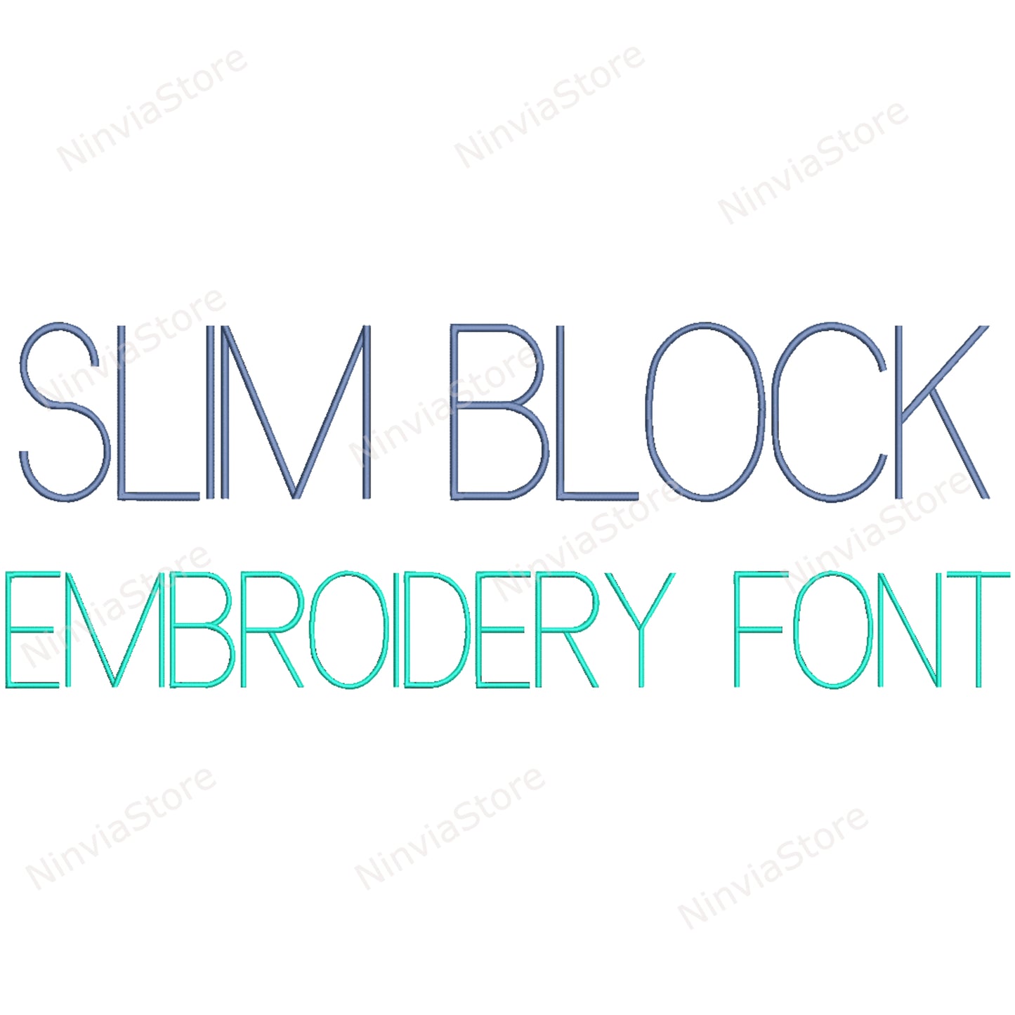 Slim Block Machine Embroidery Font, 15 sizes, 8 formats, BX Font, PE font, Monogram Alphabet Embroidery Designs