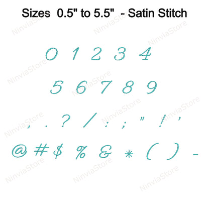Snowfall Script Machine Embroidery Font, 17 sizes, 8 formats, BX Font, PE font, Monogram Alphabet Embroidery Design