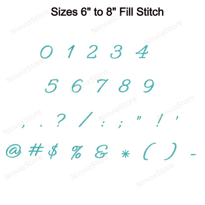 Snowfall Script Machine Embroidery Font, 17 sizes, 8 formats, BX Font, PE font, Monogram Alphabet Embroidery Design