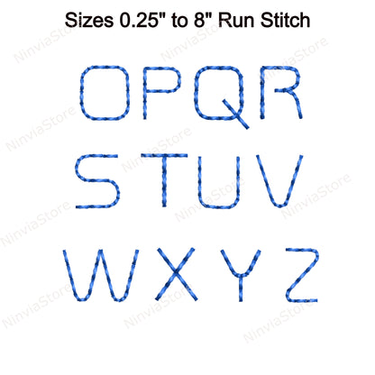 Police de broderie machine Sports Bean Stitch, 15 tailles, 8 formats, police Run Stitch BX, police PE, motifs de broderie Monogram Alphabet