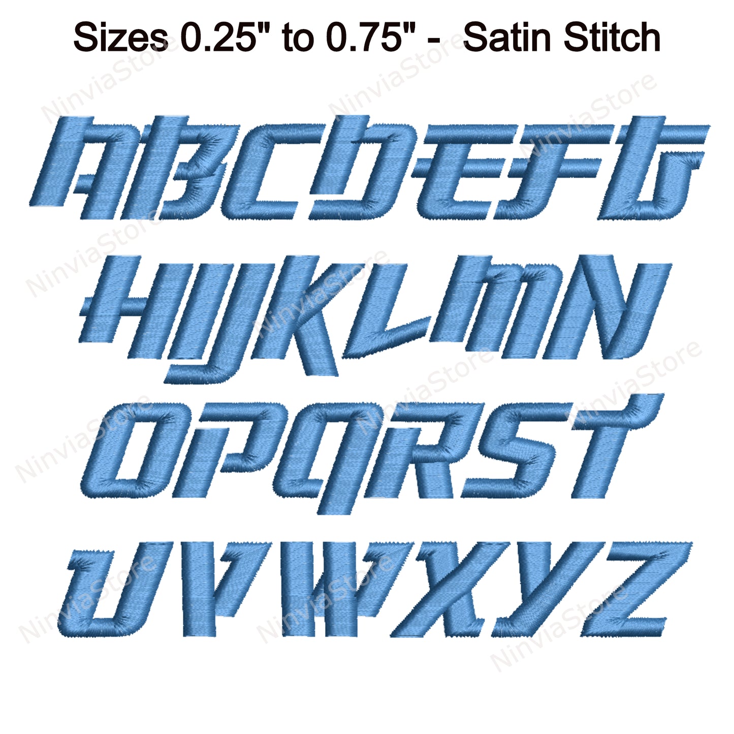 Sporty Machine Embroidery Font, 15 sizes, 8 formats, BX Font, PE font, Monogram Alphabet Embroidery Design