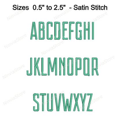 Stylish Block Machine Embroidery Font, 15 sizes, 8 formats, BX Font, PE font, Monogram Alphabet Embroidery Designs