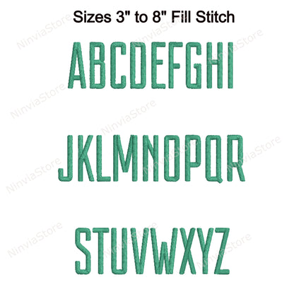 Stylish Block Machine Embroidery Font, 15 sizes, 8 formats, BX Font, PE font, Monogram Alphabet Embroidery Designs