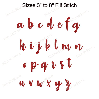 Strawberry Blossom Script Machine Embroidery Font, 14 sizes, 8 formats, BX Font, PE font, Monogram Alphabet Embroidery Designs