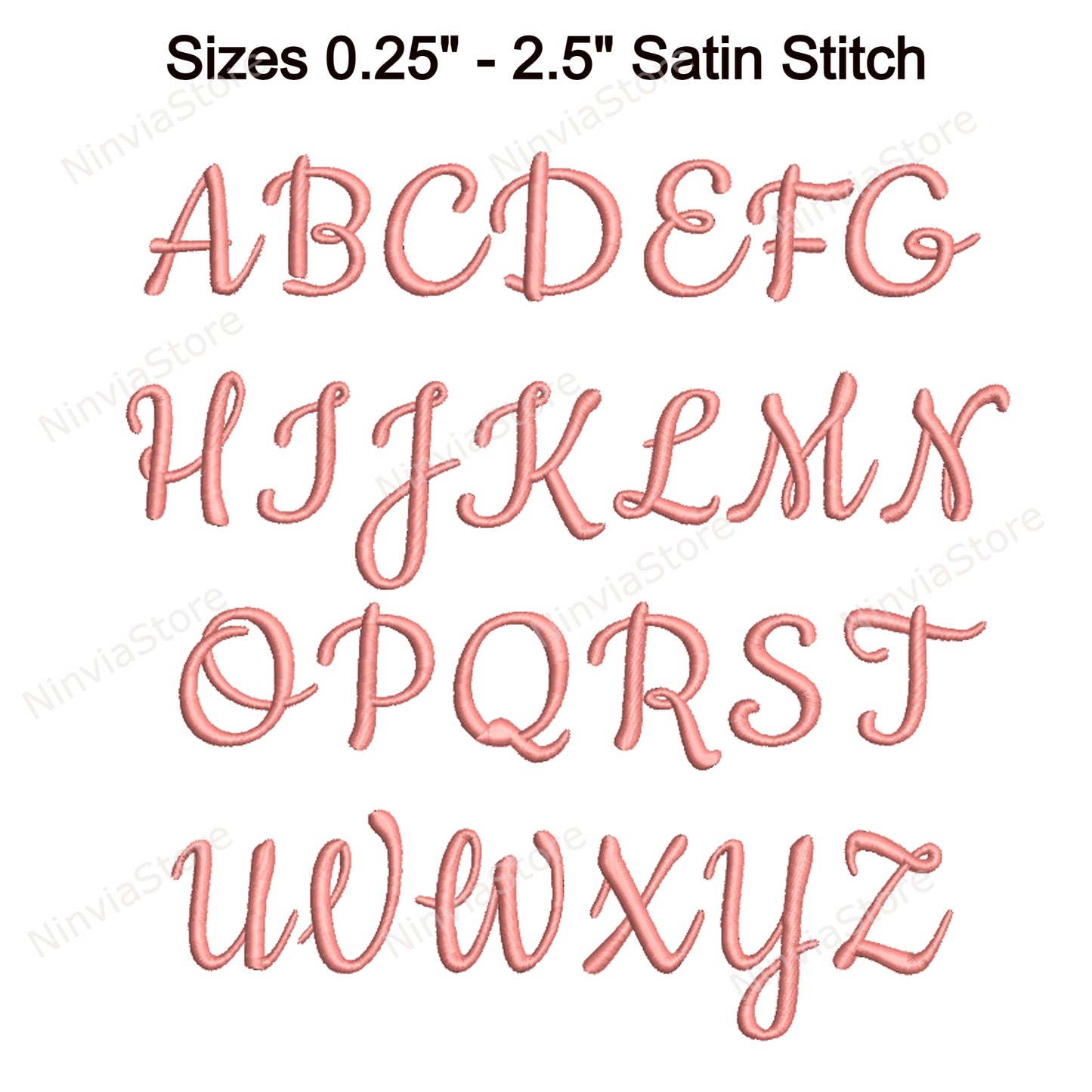 Sweet Nia Script Machine Broderie Font, 15 tailles, 8 formats, Police BX, Police PE, Monogram Alphabet Broderie Designs