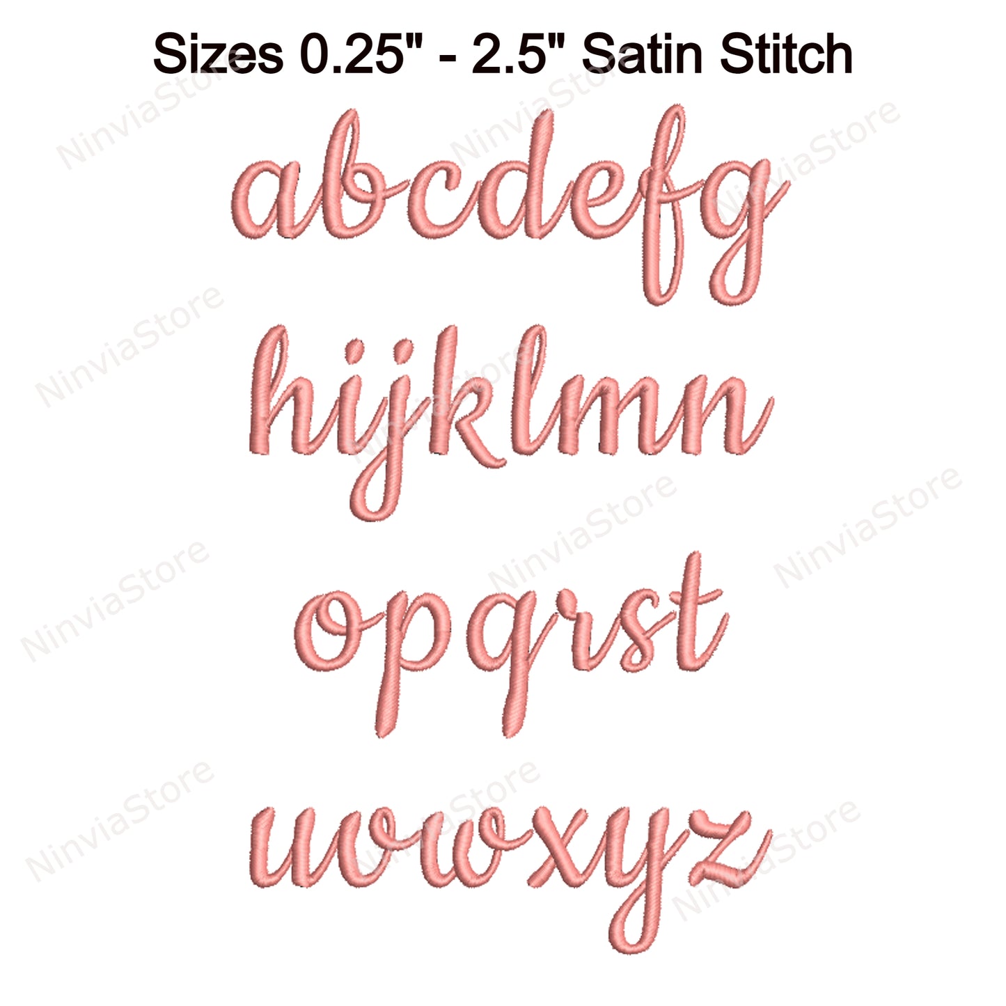 Sweet Nia Script Machine Embroidery Font, 15 sizes, 8 formats, BX Font, PE font, Monogram Alphabet Embroidery Designs