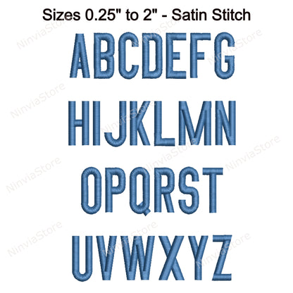 Tall Block Medium Machine Embroidery Font, 15 sizes, 8 formats, BX Font, PE font, Monogram Alphabet Embroidery Designs