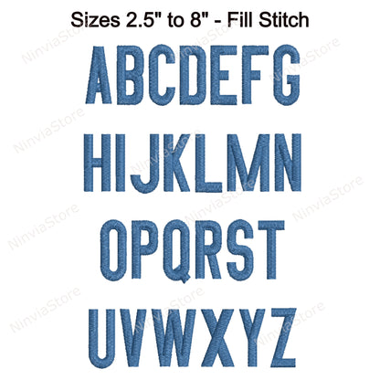 Tall Block Medium Machine Embroidery Font, 15 sizes, 8 formats, BX Font, PE font, Monogram Alphabet Embroidery Designs