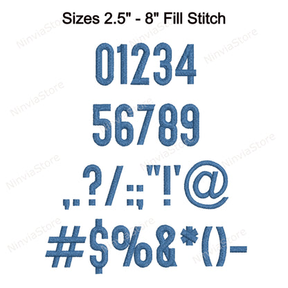 Tall Block Medium Machine Embroidery Font, 15 sizes, 8 formats, BX Font, PE font, Monogram Alphabet Embroidery Designs