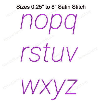 Thin Block Italic Machine Embroidery Font, 15 sizes, 8 formats, Block BX Font, PE font, Monogram Alphabet Embroidery Designs