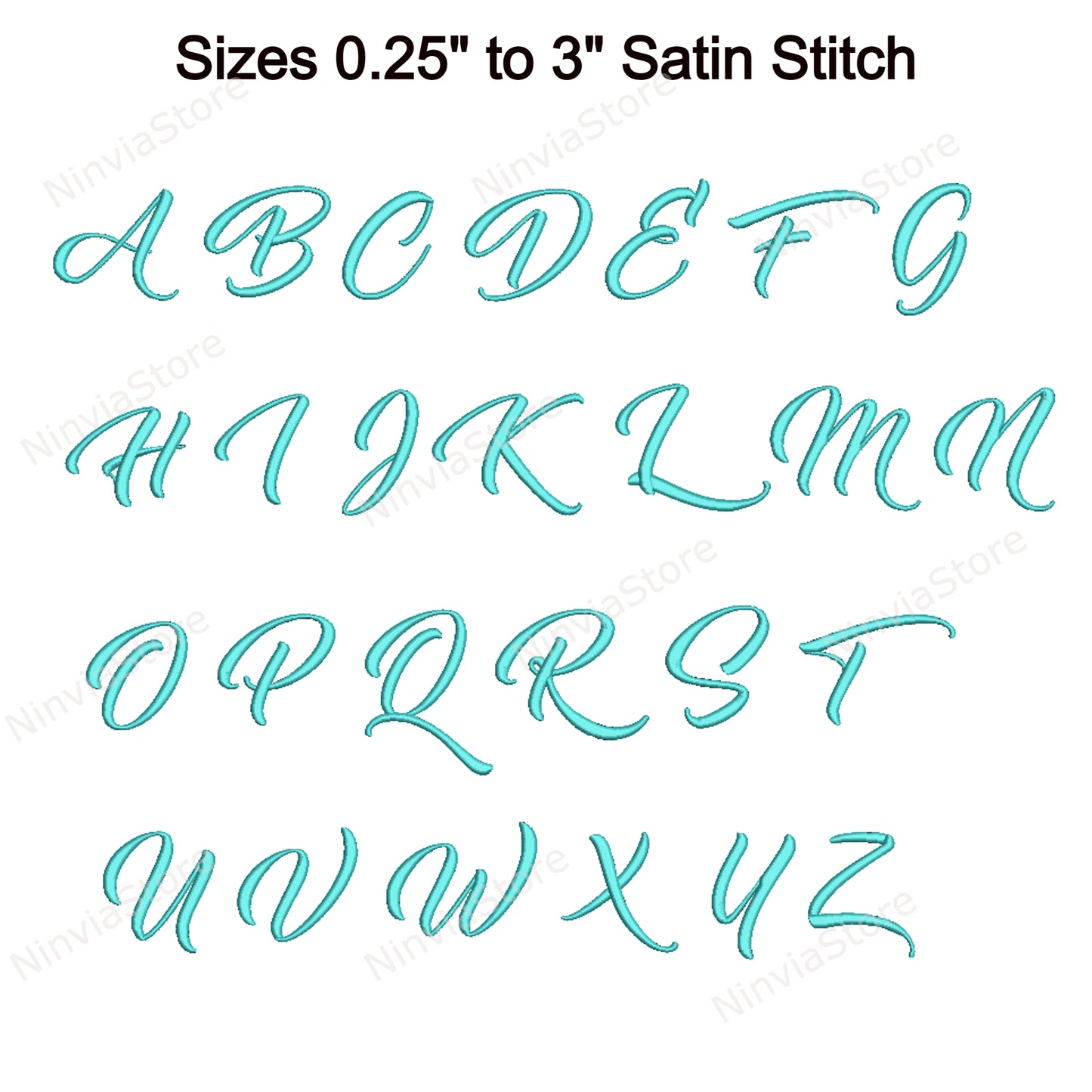 Penser à Betty Script Machine Embroidery Font, 15 tailles, 8 formats, BX Font, PE font, Monogram Alphabet Broderie Designs