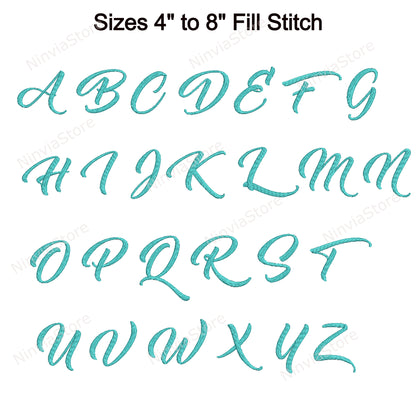 Thinking of Betty Script Machine Embroidery Font, 15 sizes, 8 formats, BX Font, PE font, Monogram Alphabet Embroidery Designs