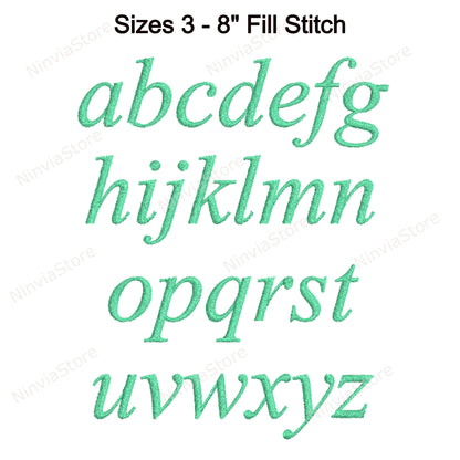 Times Roman Italic Machine Embroidery Font, 15 sizes, 8 formats, BX Font, PE font, Monogram Alphabet Embroidery Designs