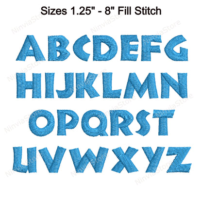 Toy Block Machine Embroidery Font, 15 sizes, 8 formats, BX Font, PE font, Monogram Alphabet Embroidery Designs