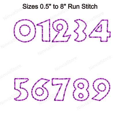 Toys Outline Bean Stitch Machine Embroidery Font, 14 tailles, 8 formats, Run Stitch BX Font, police PE, Monogram Alphabet Broderie Designs