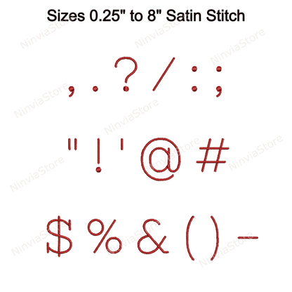 Typewriter Thin Machine Embroidery Font, 15 sizes, 8 formats, BX Font, PE font, Monogram Alphabet Embroidery Designs