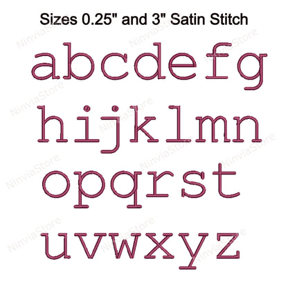 New Typewriter Machine Embroidery Font, 15 sizes, 8 formats, BX Font, PE font, Monogram Alphabet Embroidery Designs