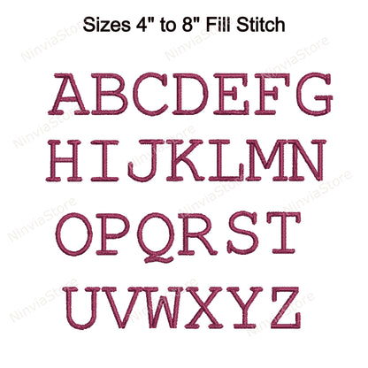 New Typewriter Machine Embroidery Font, 15 sizes, 8 formats, BX Font, PE font, Monogram Alphabet Embroidery Designs