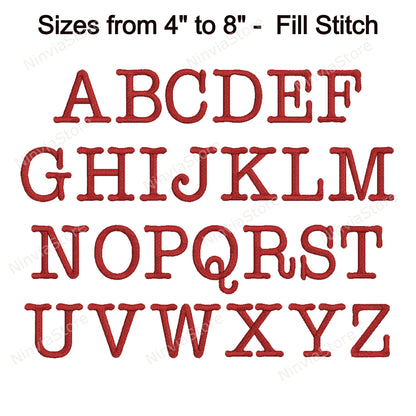 Typewriter Machine Embroidery Font, 15 sizes, 8 formats, BX Font, PE font, Monogram Alphabet Embroidery Designs