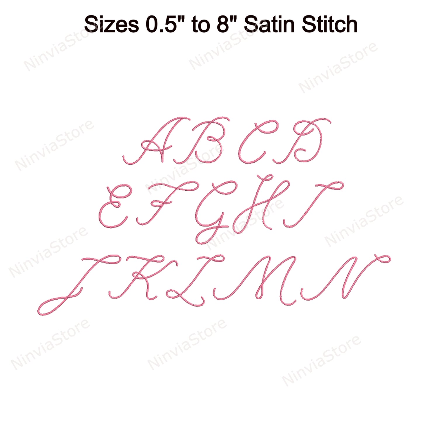 Ultra Thin Script Machine Embroidery Font, 14 sizes, 8 formats, BX Font, PE font, Monogram Alphabet Embroidery Designs