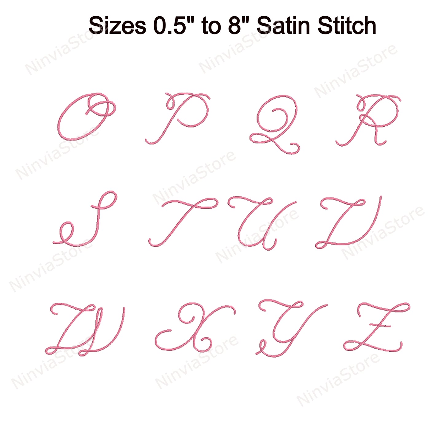 Sweet Nia Script Machine Broderie Font, 15 tailles, 8 formats, Police BX, Police PE, Monogram Alphabet Broderie Designs