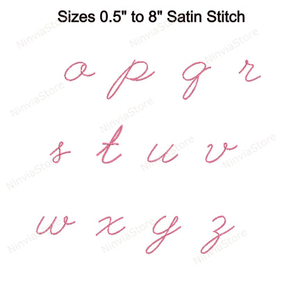 Sweet Nia Script Machine Broderie Font, 15 tailles, 8 formats, Police BX, Police PE, Monogram Alphabet Broderie Designs