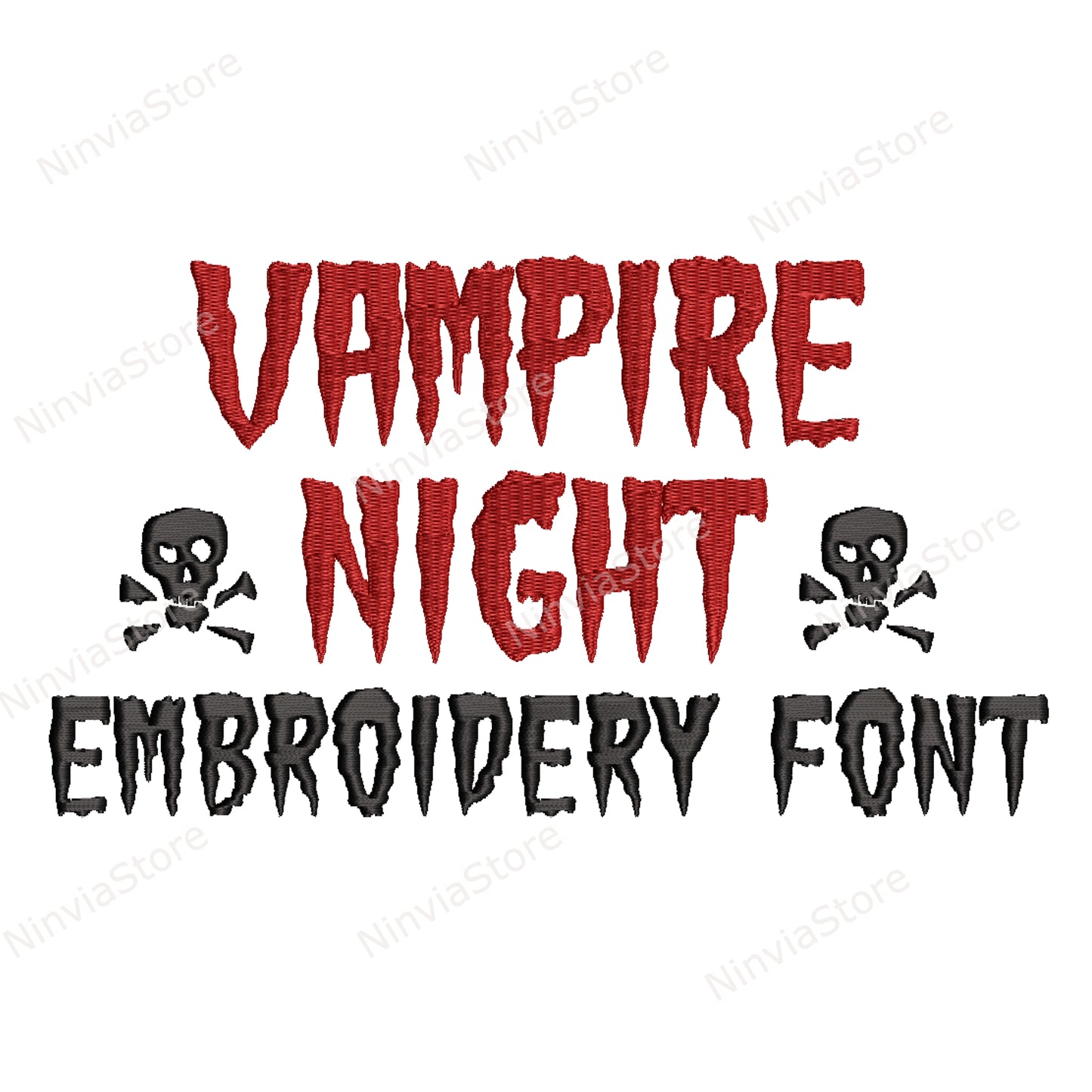 Vampire Night Machine Embroidery Font, 14 sizes, 8 formats, Halloween BX Font, PE font, Monogram Alphabet Embroidery Designs