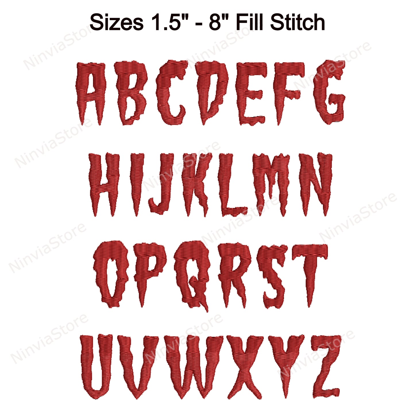 Vampire Night Machine Embroidery Font, 14 sizes, 8 formats, Halloween BX Font, PE font, Monogram Alphabet Embroidery Designs