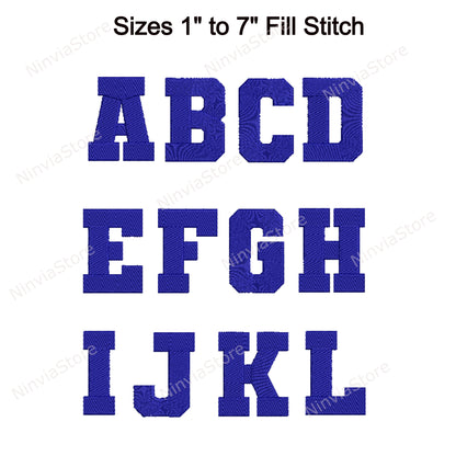 Police de broderie machine Varsity 2 couleurs, 15 tailles, 8 formats, police BX, police PE, motifs de broderie Monogram Alphabet