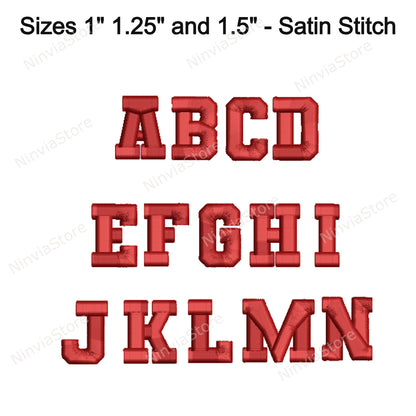 Bloc de police de broderie machine, 15 tailles, 8 formats, police BX, police PE, motifs de broderie Monogram Alphabet