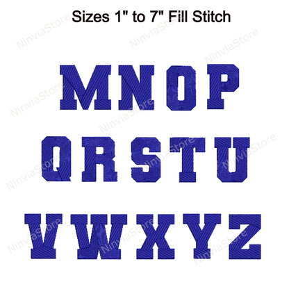 Varsity Machine Embroidery Font, BX Font, PES font, Monogram Alphabet Embroidery Designs