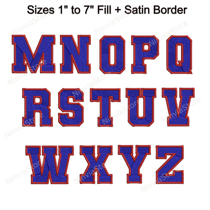 2 Color Varsity Machine Embroidery Font, BX Font, PES font, Monogram Alphabet Embroidery Designs