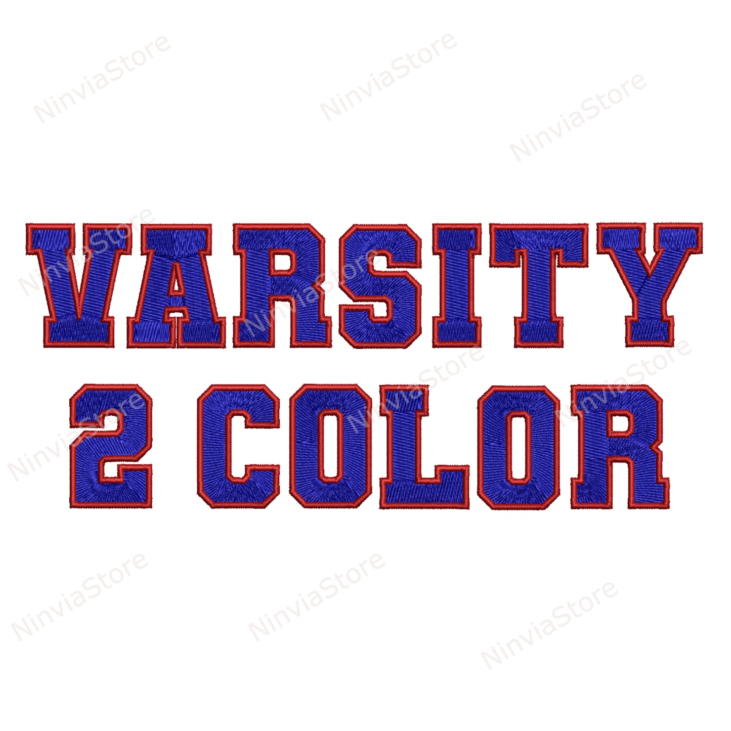 2 Color Varsity Machine Embroidery Font, BX Font, PES font, Monogram Alphabet Embroidery Designs