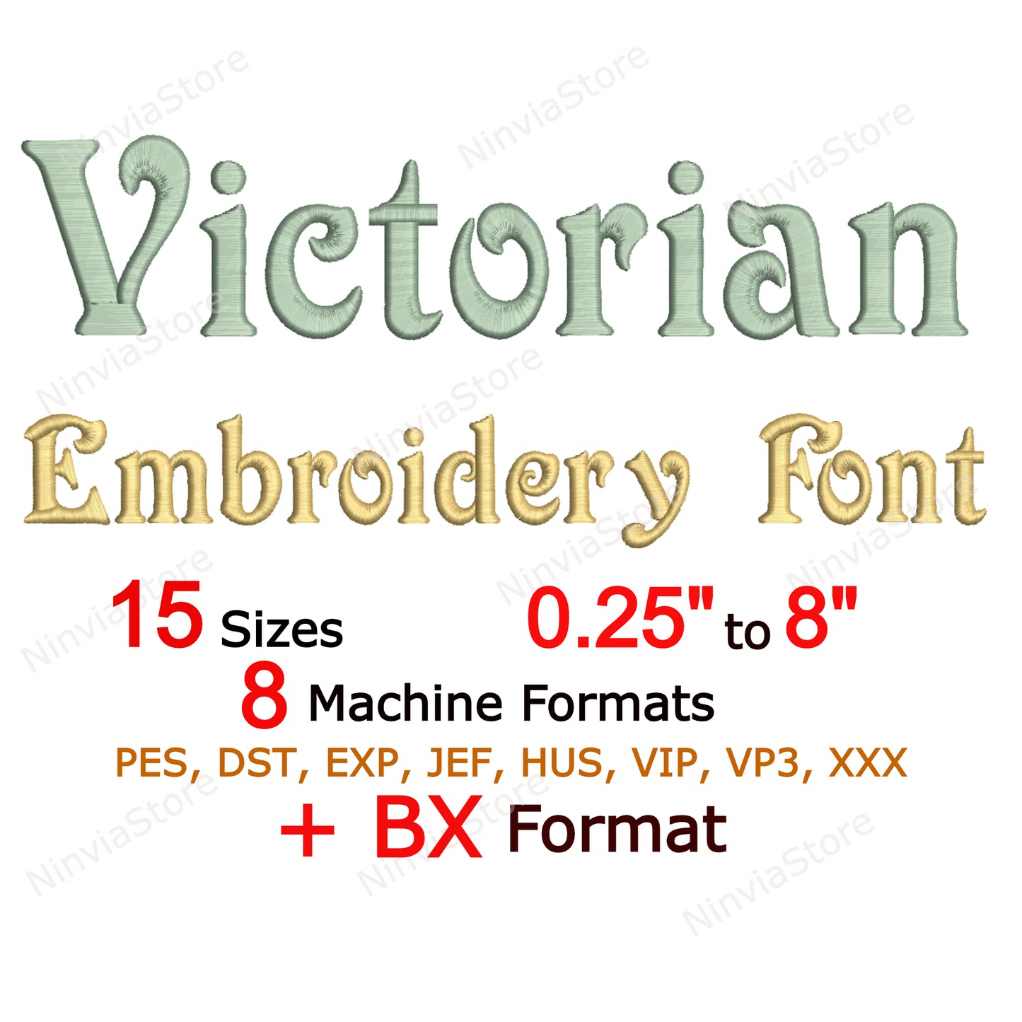 Victorian Machine Embroidery Font, 15 sizes, 8 formats, BX Font, PE font, Monogram Alphabet Embroidery Designs