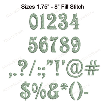 Victorian Machine Embroidery Font, 15 sizes, 8 formats, BX Font, PE font, Monogram Alphabet Embroidery Designs