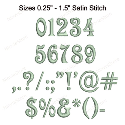 Victorian Machine Embroidery Font, 15 sizes, 8 formats, BX Font, PE font, Monogram Alphabet Embroidery Designs