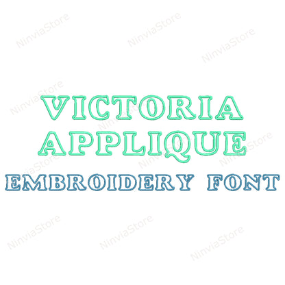 Victoria Applique Machine Embroidery Font, 5 sizes, 8 formats, BX Font, PE font, Monogram Alphabet Embroidery Designs