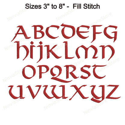 Viking Machine Embroidery Font, 15 sizes, 8 formats, BX Font, PE font, Monogram Alphabet Embroidery Design