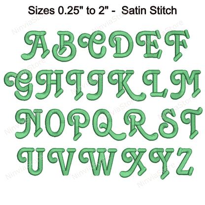 Alte englische Maschinenstickschrift, 15 Größen, 8 Formate, BX-Schriftart, PE-Schriftart, Monogramm-Alphabet-Stickmotive