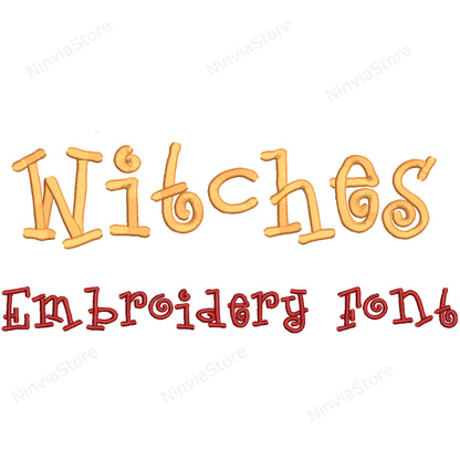 Witches Machine Embroidery Font, 14 sizes, 8 formats, Halloween BX Font, PE font, Monogram Alphabet Embroidery Designs