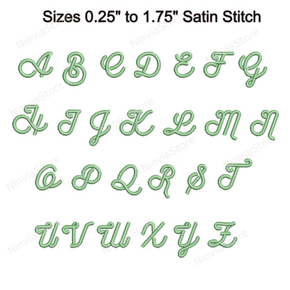 Wasted Script Machine Embroidery Font, 15 sizes, 8 formats, BX Font, PE font, Monogram Alphabet Embroidery Design