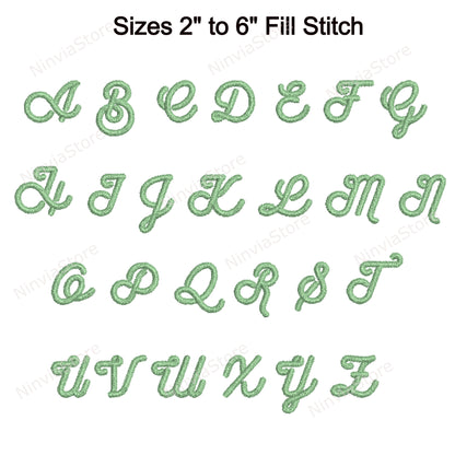 Wasted Script Machine Embroidery Font, 15 sizes, 8 formats, BX Font, PE font, Monogram Alphabet Embroidery Design