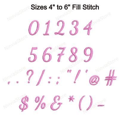 Quany Script Maschinenstickschrift, 15 Größen, 8 Formate, BX-Schriftart, PE-Schriftart, Monogramm-Alphabet-Stickmotive