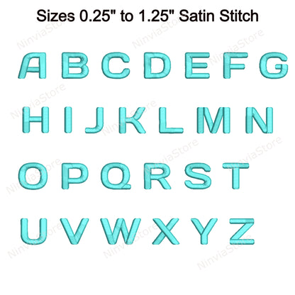 Wide Block Machine Embroidery Font, 14 sizes, 8 formats, BX Font, PE font, Monogram Alphabet Embroidery Designs