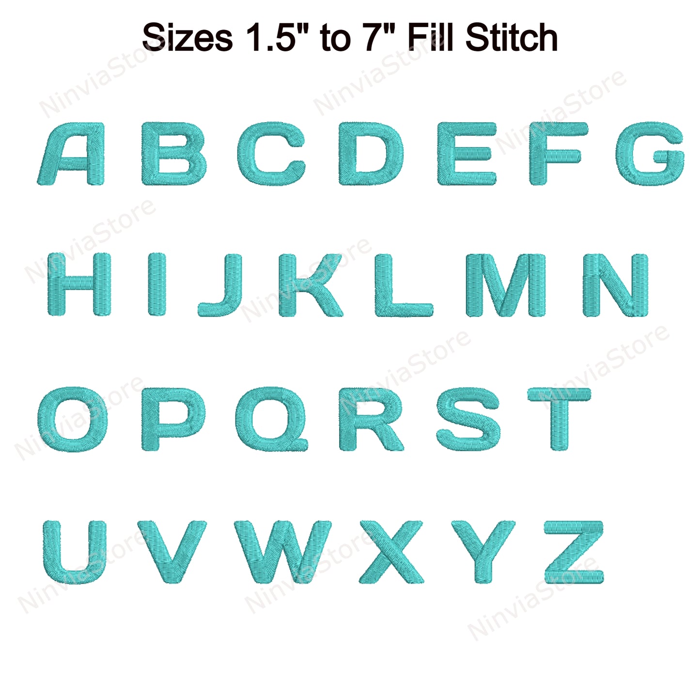 Wide Block Machine Embroidery Font, 14 sizes, 8 formats, BX Font, PE font, Monogram Alphabet Embroidery Designs