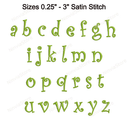 Witchcraft Machine Embroidery Font, 15 sizes, 8 formats, Halloween BX Font, PE font, Curlz Monogram Alphabet Embroidery Designs