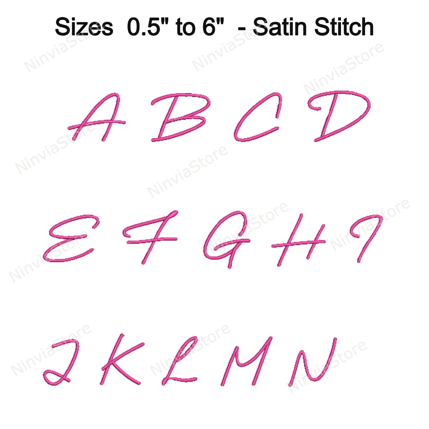 Police de broderie Machine Quany Script, 15 tailles, 8 formats, police BX, police PE, motifs de broderie Monogram Alphabet